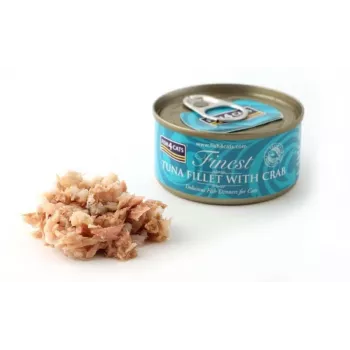 Mokra karma dla kota FISH4DOGS Filet z tuńczyka z krabem 70 g — puszka, 70 g, 85% wilgotności, 12% białka