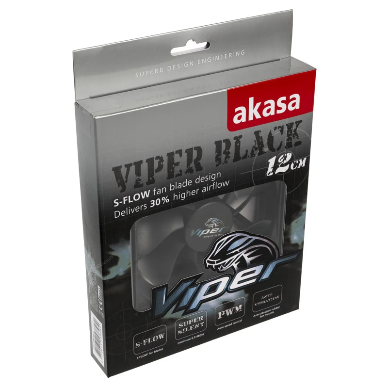 AKASA Viper 120mm Wentylator obudowy - Czarny
