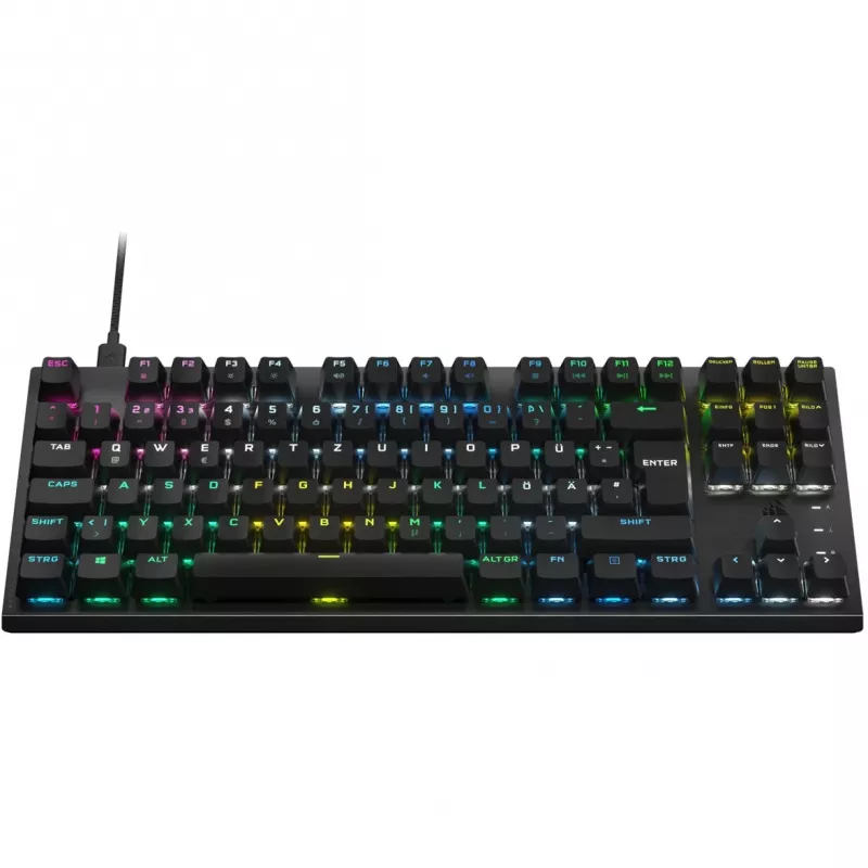 Corsair K60 PRO TKL optyczno-mechaniczna klawiatura gamingowa, przełączniki OPX, RGB, czarna