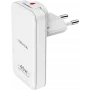 AXAGON nevox 45W Dual cienki GaN USB-C/USB ładowarka sieciowa EU/US biała