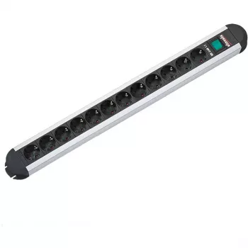 Power Extension Bachmann PRIMO 1.75m 12 AC Outlets Czarny szary