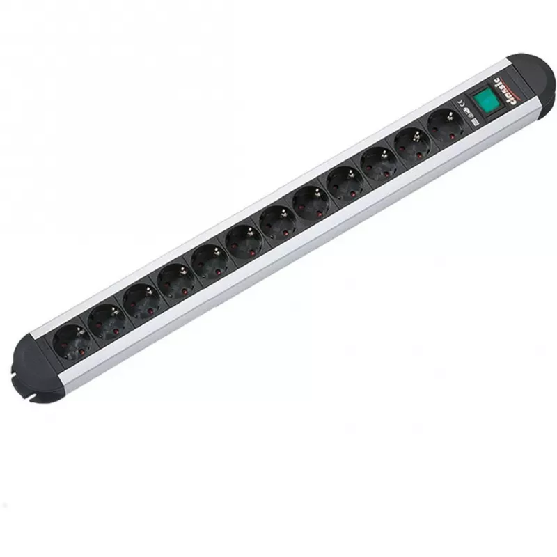 Power Extension Bachmann PRIMO 1.75m 12 AC Outlets Czarny szary