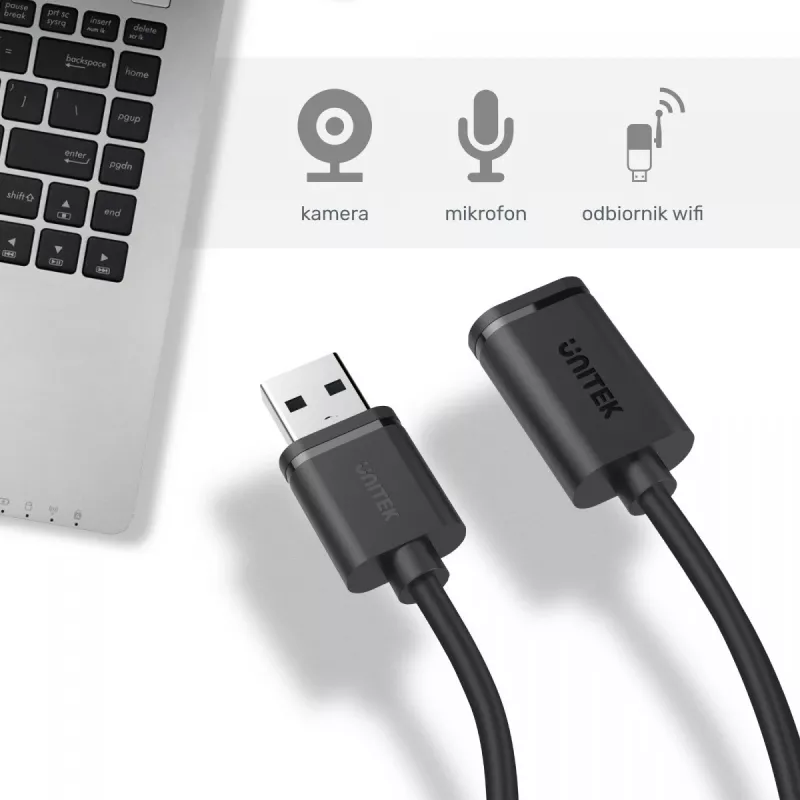Kabel USB UNITEK Y-C447GBK 0,5 m USB 2.0 czarny