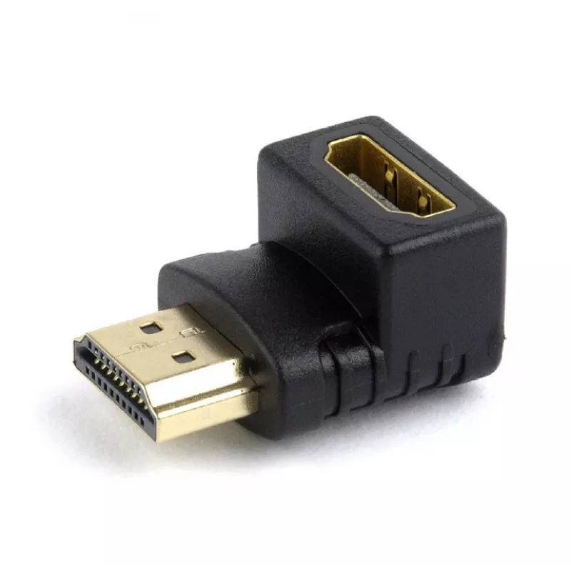 Zmieniacz płci HDMI GEMBIRD A-HDMI90-FML, HDMI na HDMI, adapter kątowy 90°, czarny