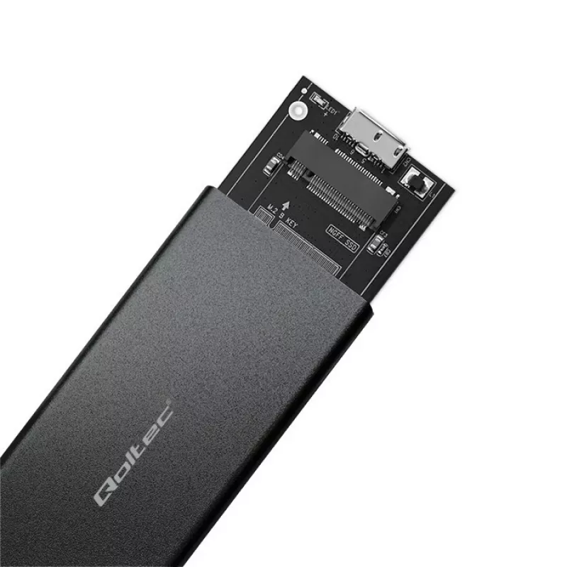 Obudowa zewnętrzna dla dysku SSD M.2 SATA QOLTEC 51854 USB 3.0 bez narzędzi