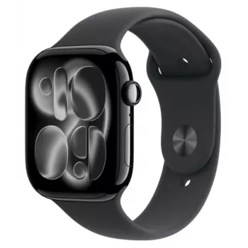 Zegarek Series 11 GPS 46mm Jet Black Aluminium Case z czarnym paskiem Sport Band – S/M