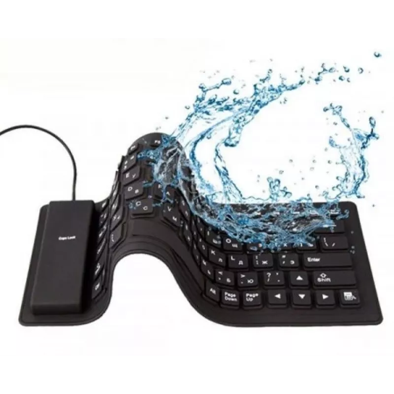 Klawiatura silikonowa USB+PS/2 czarna