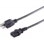 Kabel zasilający ShiverPeaks US60006 — wtyczka USA (Typ B) do złącza IEC C13, przewód sieciowy