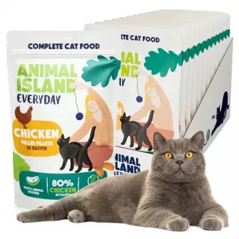 Mokra karma dla kota animal island Everyday — Filety z kurczaka w bulionie, multipak 12 x 85 g