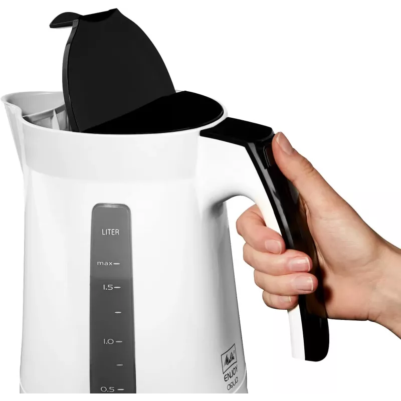 Czajnik elektryczny Melitta Enjoy Aqua 1.7 L 2400 W Czarny Biały
