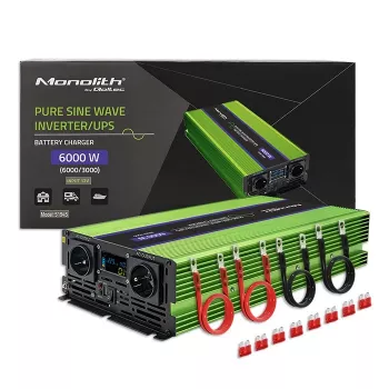 Przetwornica samochodowa Qoltec Monolith 6000 W Zielona 12 V