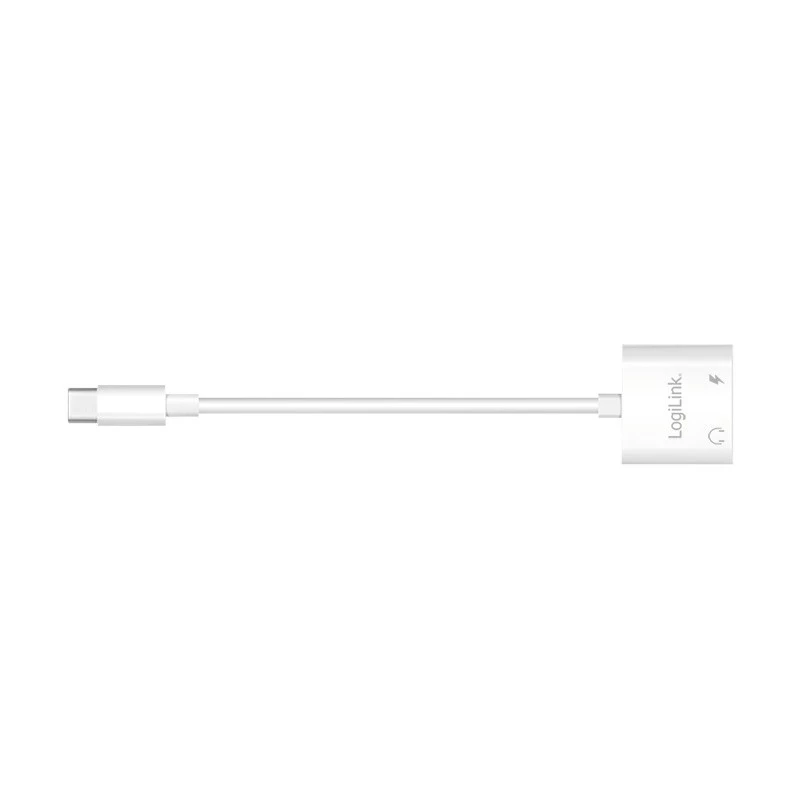 LogiLink Adapter audio USB-C USB-C/M na 2x USB-C/F 60W PD biały
