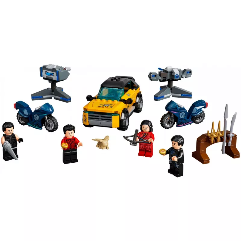Zestaw LEGO Marvel Ucieczka z Dziesięciu Pierścieni 76176 z minifigurkami i pojazdami