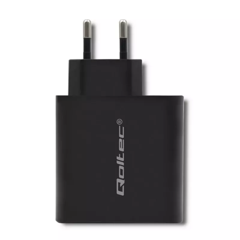 Zasilacz QOLTEC 51716 — AC 220–240V na 20V 3A (63W), czarny, uniwersalna ładowarka wewnętrzna