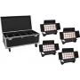 Wielofunkcyjny zestaw lamp LED typu wash EUROLITE 20001034 z 4 akumulatorami, diody LED 18x10W RGBW