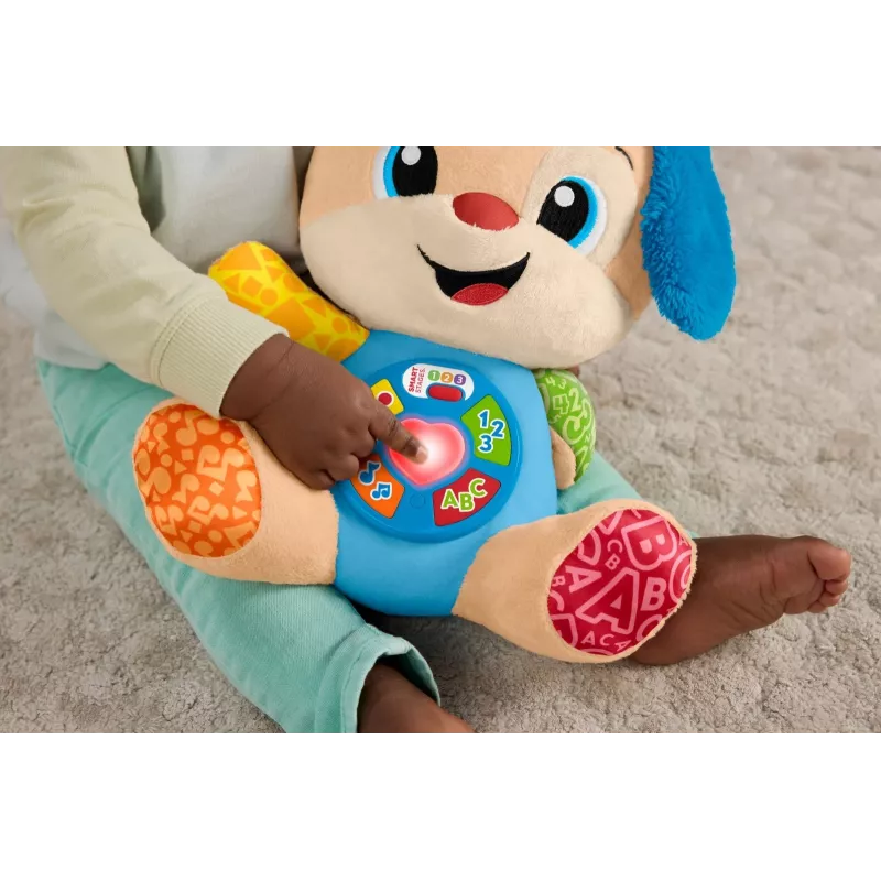 Interaktywna zabawka edukacyjna MATTEL Fisher-Price Learn & Laugh Puppy JFD27 — światełka, dźwięki, przyciski do wczesnej nauki