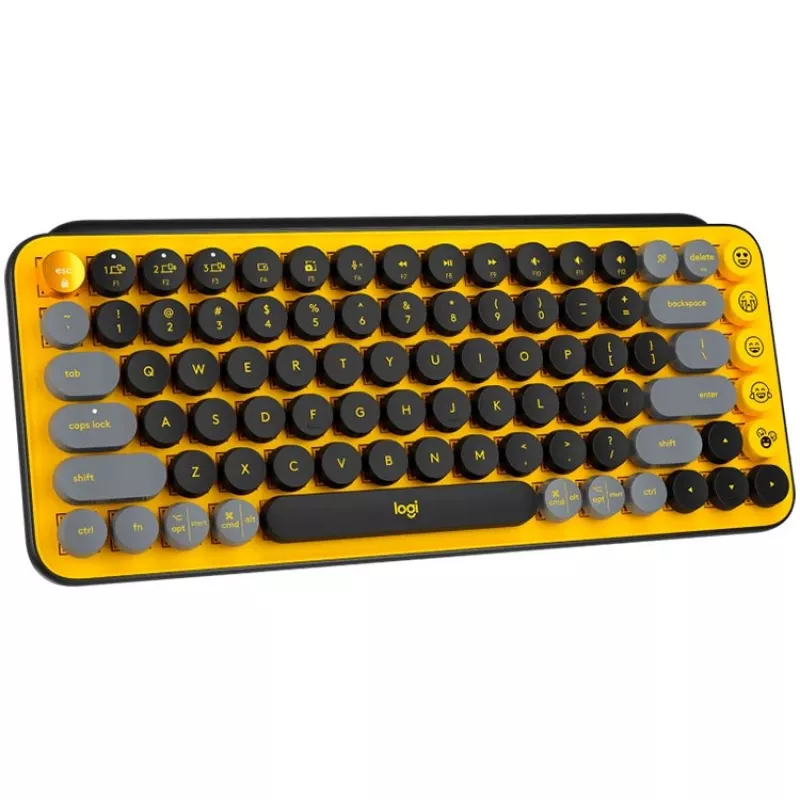 Logitech POP Keys Bezprzewodowa mechaniczna klawiatura Mini QWERTY z klawiszami emoji