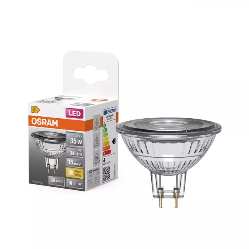Żarówka LED Ledvance Osram 3,4 W (odpowiednik 35 W) GU5.3, 345 lm, 2700 K, CRI 80, kąt świecenia 36°