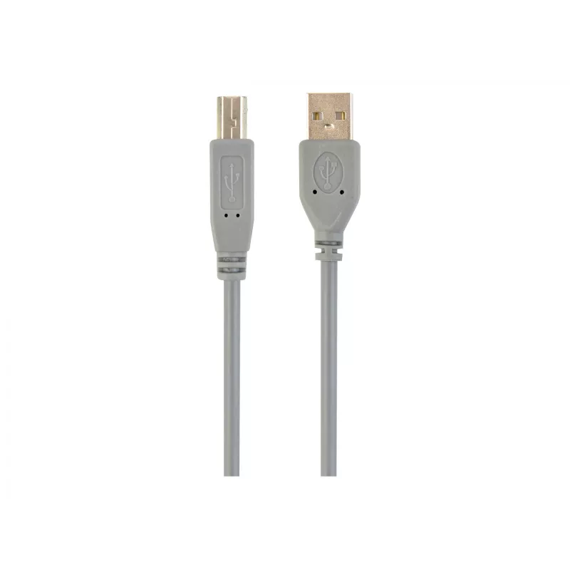 Kabel USB 2.0 A-B 6 stóp, kolor szary