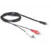 Kabel audio DeLOCK 84000 1.5m 2xRCA 3.5mm Czarny