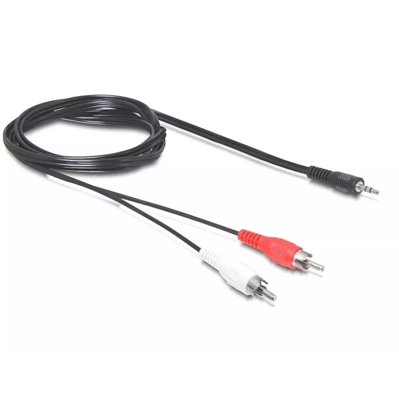 Kabel audio DeLOCK 84000 1.5m 2xRCA 3.5mm Czarny