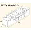 Cama stojak TV EVORA 200 czarny/czarny połysk