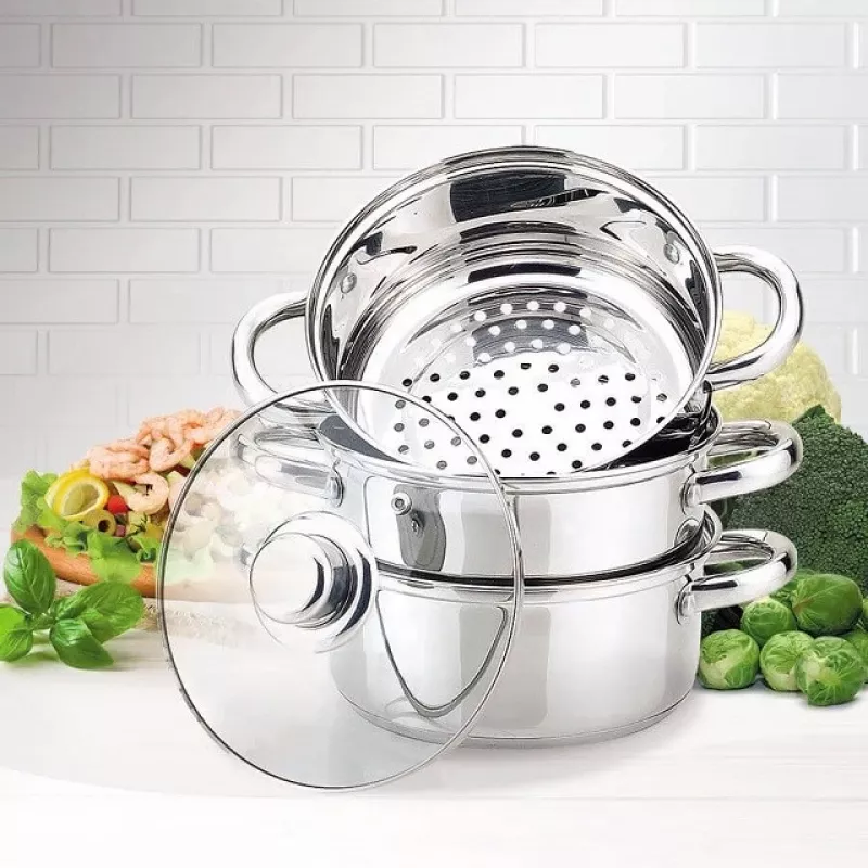 Parowar elektryczny Maestro MR-2900-18 1500W parowiec pionowy, garnek 18 cm, 2 L, stal nierdzewna i szkło, kompatybilny z indukcją