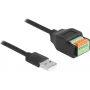 DeLOCK USB 2.0 Kabel Typ-A męski do zacisku śrubowego Adapter 15 cm