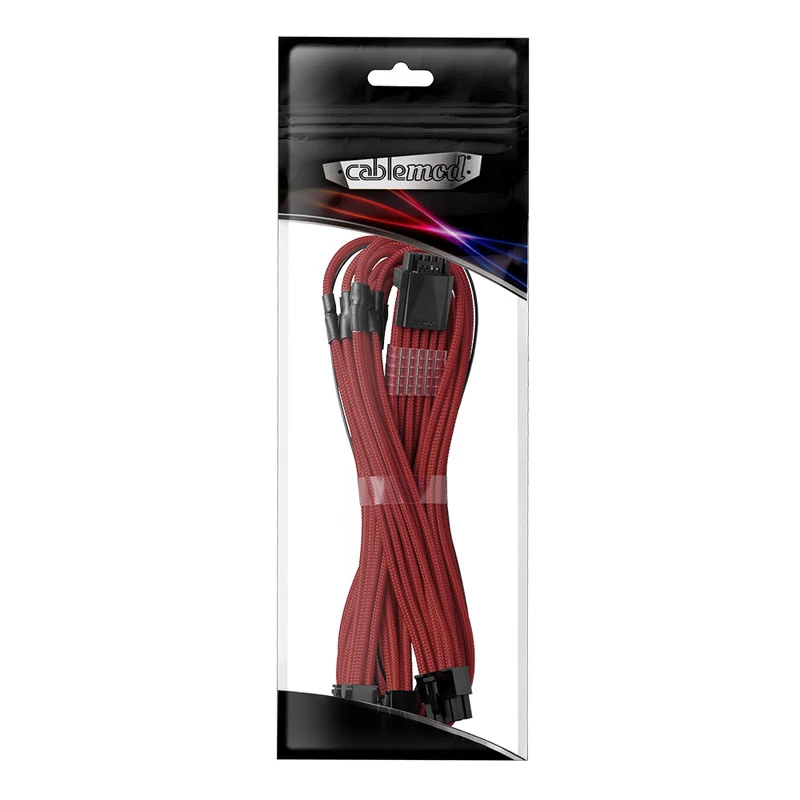 CableMod C-Series PRO ModMesh 12VHPWR do 3x PCI-e kabel do Corsair - 60cm, ciemnoczerwony