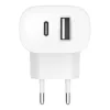 Belkin WCB007vfWH Ładowarka sieciowa szybkiego ładowania do smartfonów i tabletów, biała, do użytku wewnętrznego