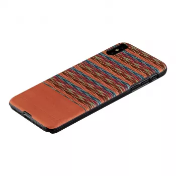 Etui na telefon man and wood dla iPhone X/XS — brązowa krata z czarnymi akcentami