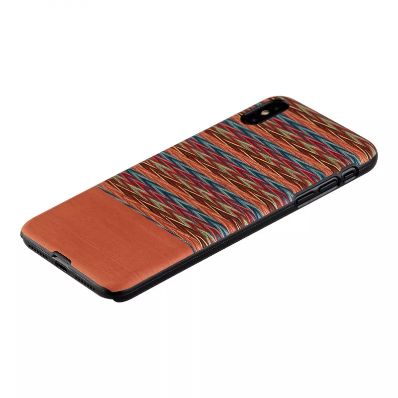 Etui na telefon man and wood dla iPhone X/XS — brązowa krata z czarnymi akcentami