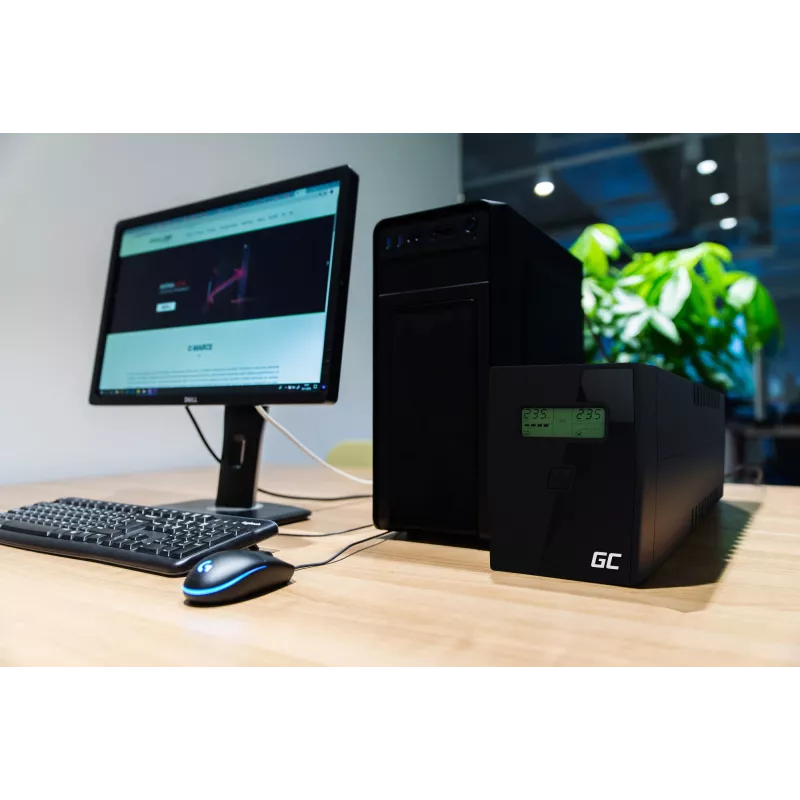 Zasilacz awaryjny (UPS) Green Cell UPS01LCD Line-Interactive 0.6 kVA 360 W 2 gniazda AC