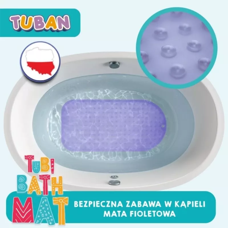 Antypoślizgowa mata łazienkowa fioletowa