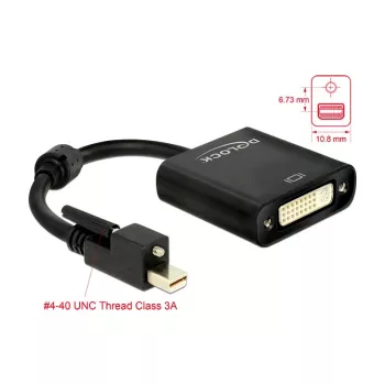 Adapter kabla wideo DeLOCK 62639 Mini DisplayPort na DVI-I 0,25m Czarny