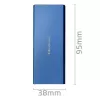 Obudowa SSD QOLTEC 51832 — zewnętrzna M.2 SATA, USB 3.0, do 2 TB, niebieska, obsługuje dyski 30 mm, 4 gniazda