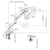 Ergo Office Uniwersalny Uchwyt Monitorowy na Biurko, Sprężyna Gazowa 17-35 15kg, VESA 75x75 / 100x100, ER-445