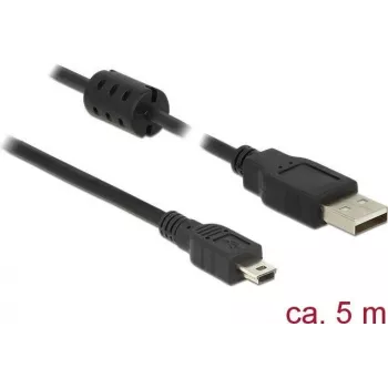 Kabel USB DeLOCK 5m USB 2.0-A USB 2.0 Mini-B