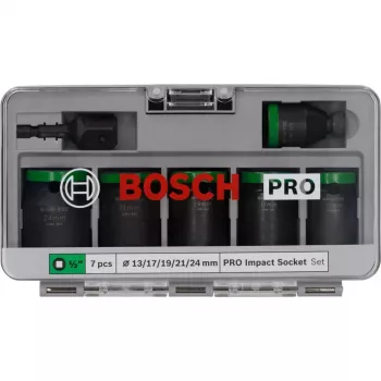 Zestaw nasadek Bosch Powertools PRO 1/2 cala 7-elementowy czarny
