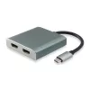 Equip USB Type C na 2 x HDMI Adapter żeński, 3.2 Gen 1 (3.1 Gen 1), USB Type-C, wyjście HDMI, 4096 x 2160 pikseli