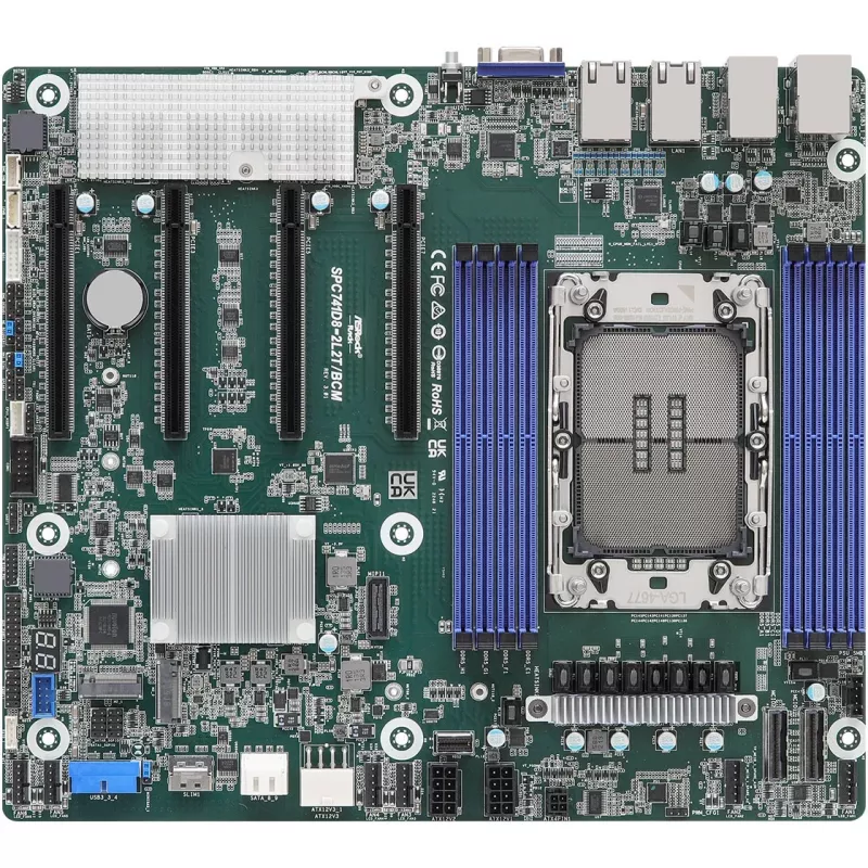 Płyta główna ASRock SPC741D8-2L2T/BCM 1x LGA4677 Intel Xeon Scalable 4/5gen C741 (8xDIMM, NVMe, 2x10GbE, 2xGbE, IPMI)