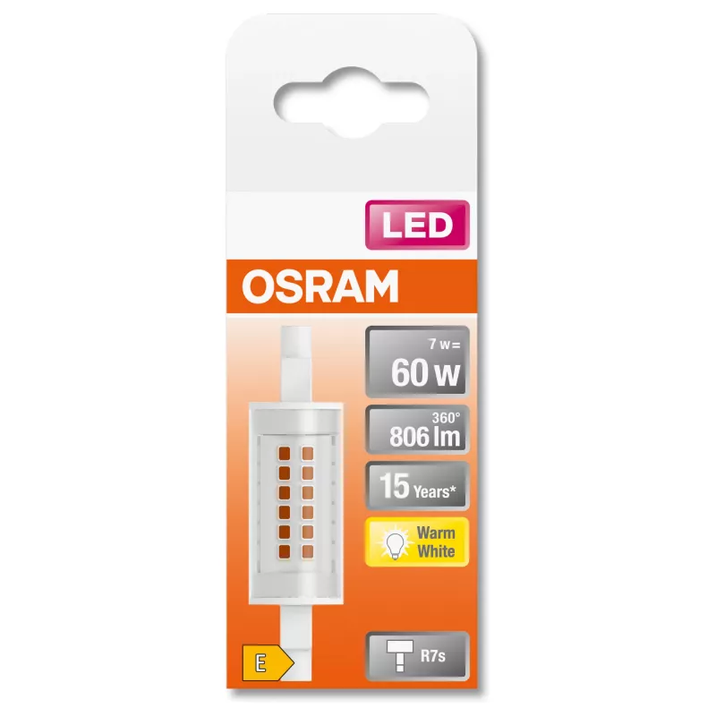 LEDvance Osram cienki LINE żarówka LED R7s 7 W 806 lm 2700 K (ciepła biel)