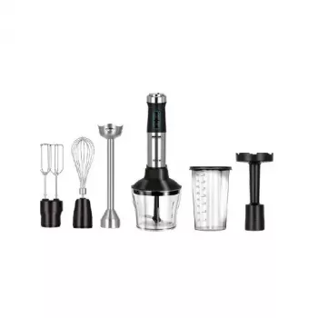 Blender ręczny MPM MBL-42M — 1500 W, obudowa ze stali nierdzewnej, regulacja prędkości, turbo, akcesoria