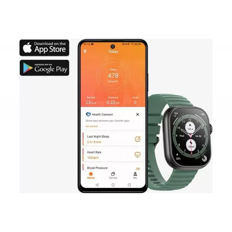 myPhone Watch Tool 5.08 cm (2 inch) IPS 24 mm Cyfrowy 240 x 296 pikseli Dotykowy Czarny