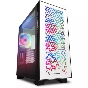 Sharkoon ELITE SHARK CA300H - Wieża - PC - Biały - ATX - EATX - micro ATX - Mini-ITX - Metal - Szkło hartowane - Gaming