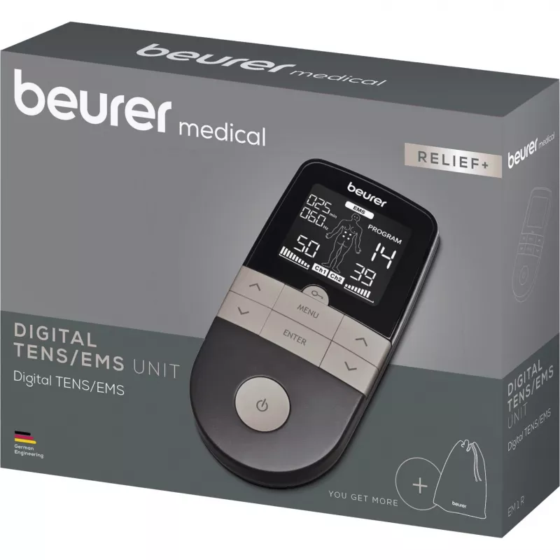 Urządzenie do elektrostymulacji TENS/EMS Beurer EM 1 RELIEF+ (model 60428) antracyt
