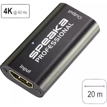 SpeaKa Professional SP-6706948 Wzmacniacz audio/wideo AV-Repeater Czarny (SP-6706948)