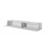 Stolik TV cama meble SLIDE 200 — 2000×400×300 mm, biały połysk MDF blat, biała rama