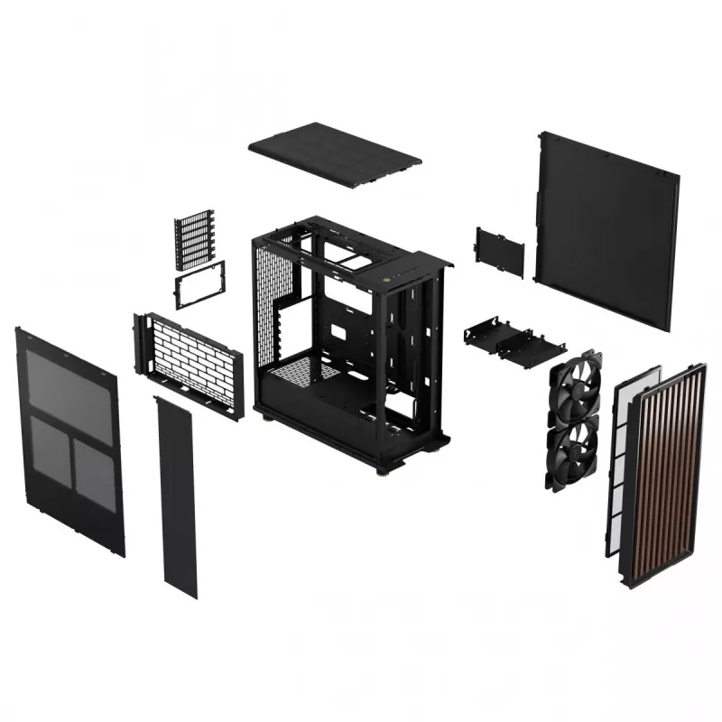 Fractal Design North Charcoal Czarny Mesh Mid Tower Case - Czarny