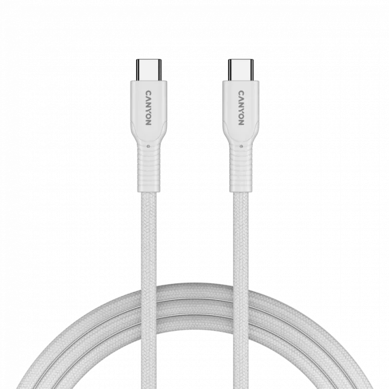 Kabel CANYON OnWire 60CL C-C 60W COLOR Pleciony 1m Biały